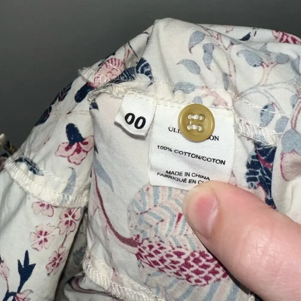 Ulla Johnson Harriet Long Sleeve Blouse in Daisy Women's Size 00 Cream Floral